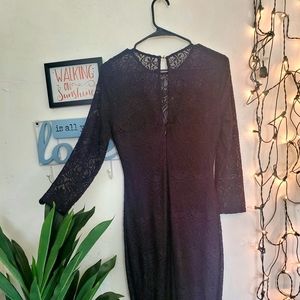 Black long sleeves lace dress